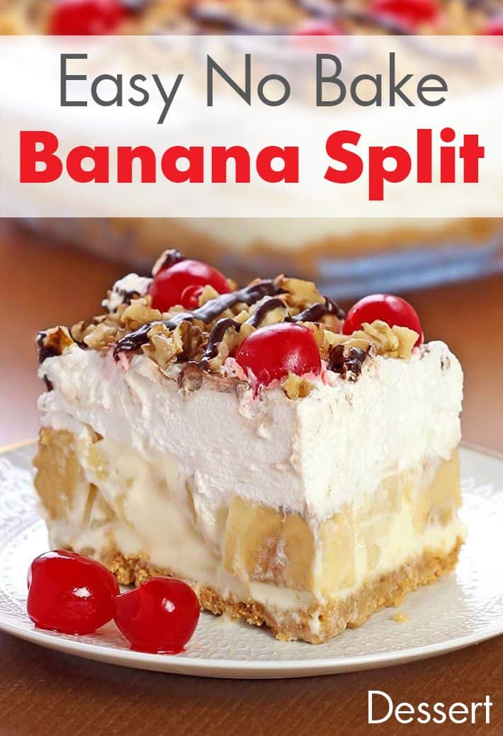Easy No Bake Banana Split Dessert Recipe