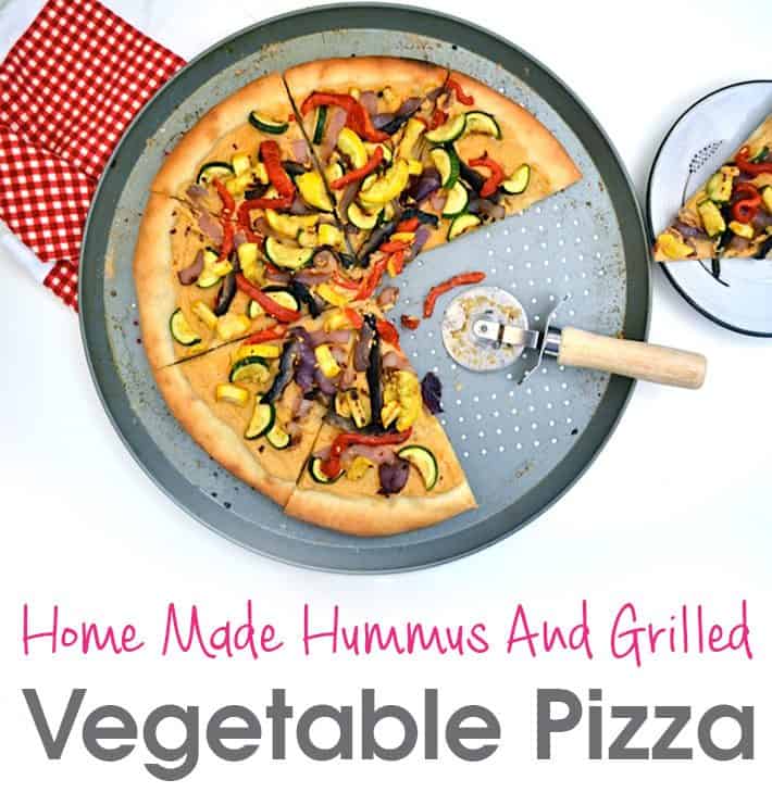 Home Made Hummus And Grilled Vegetable Pizza