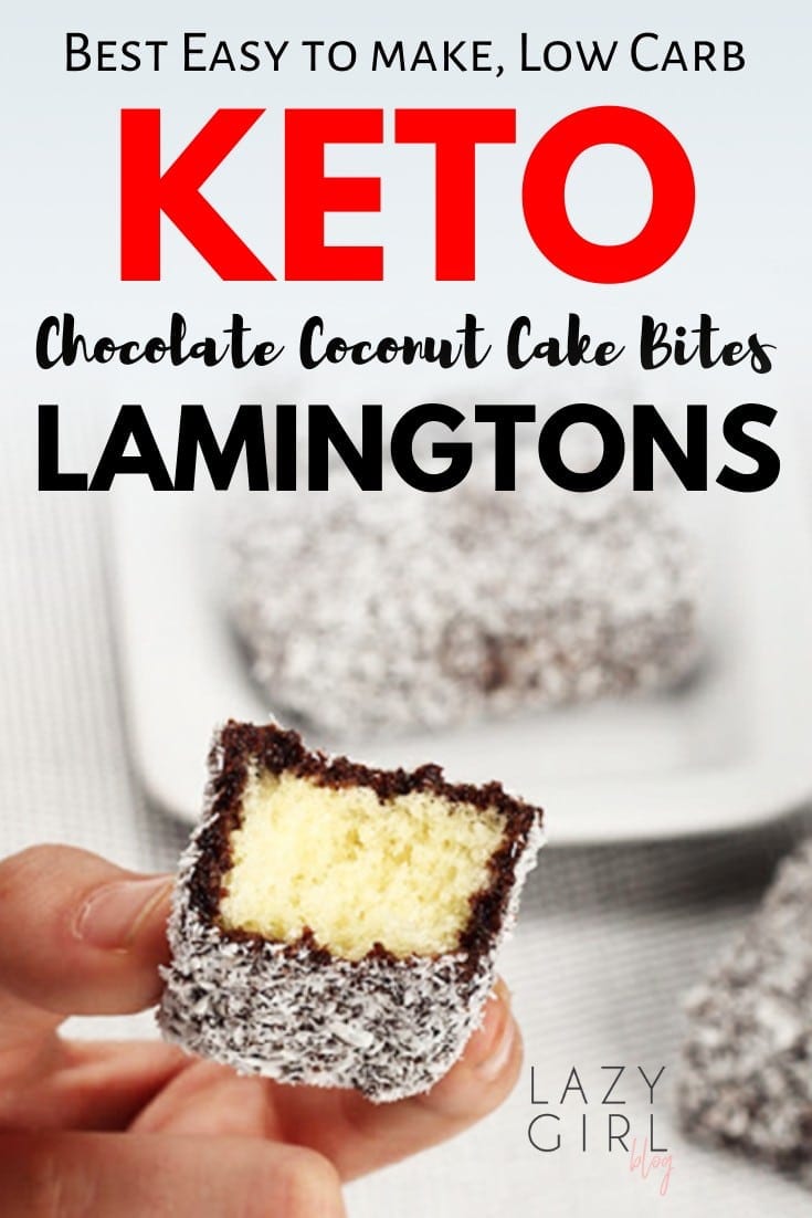 Best Low Carb Chocolate Coconut Cake Bites - Keto Lamingtons