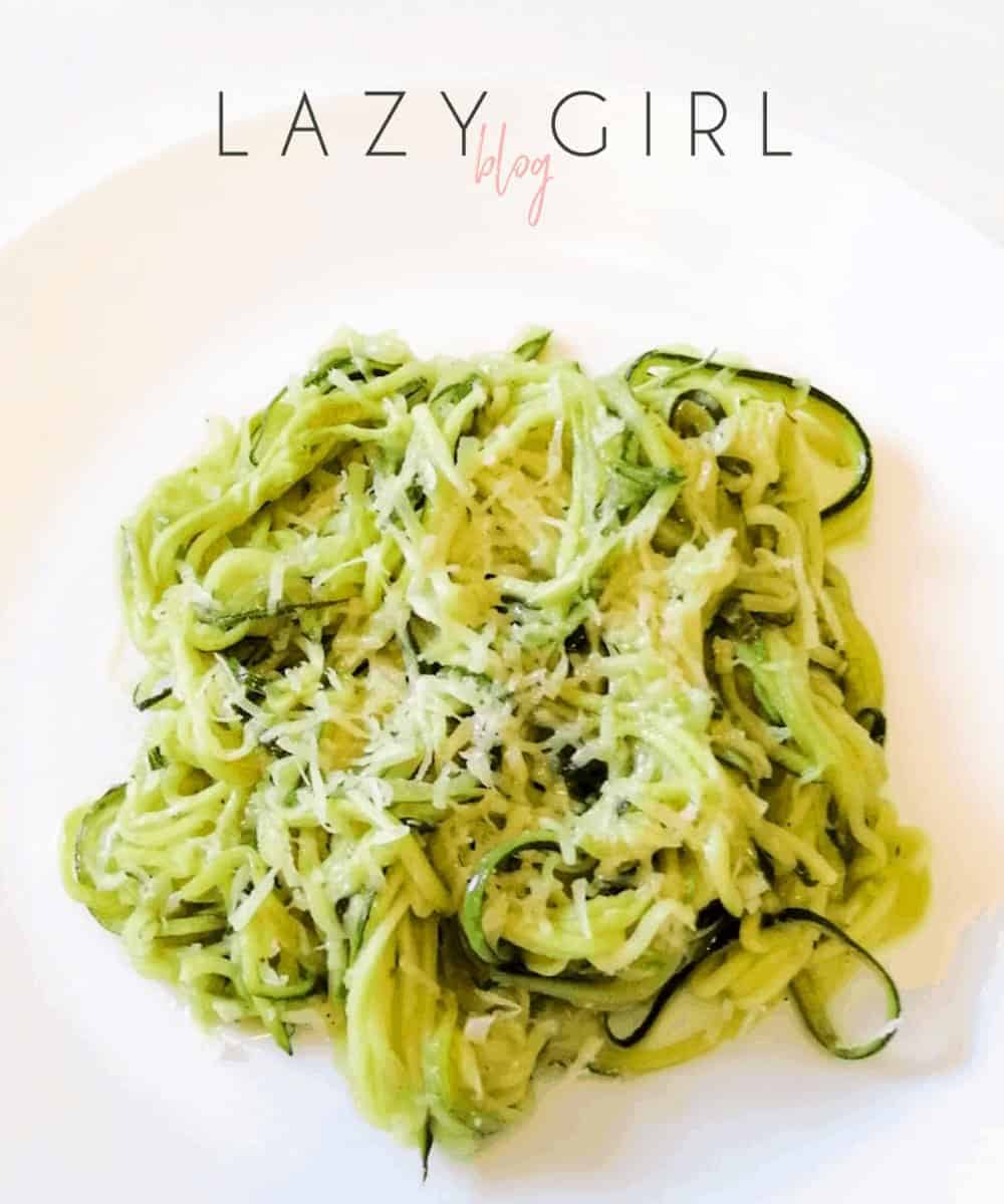 Best Low Carb Keto Parmesan Zucchini Noodles - Lazy Girl