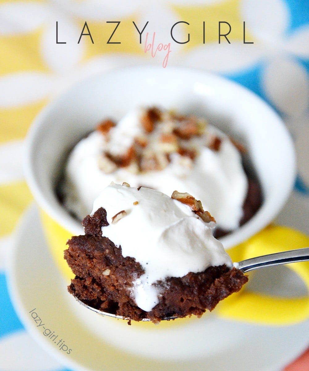 Easy Keto Chocolate Pecan Mug Cake For Two - Low Carb and Gluten Free Recipe