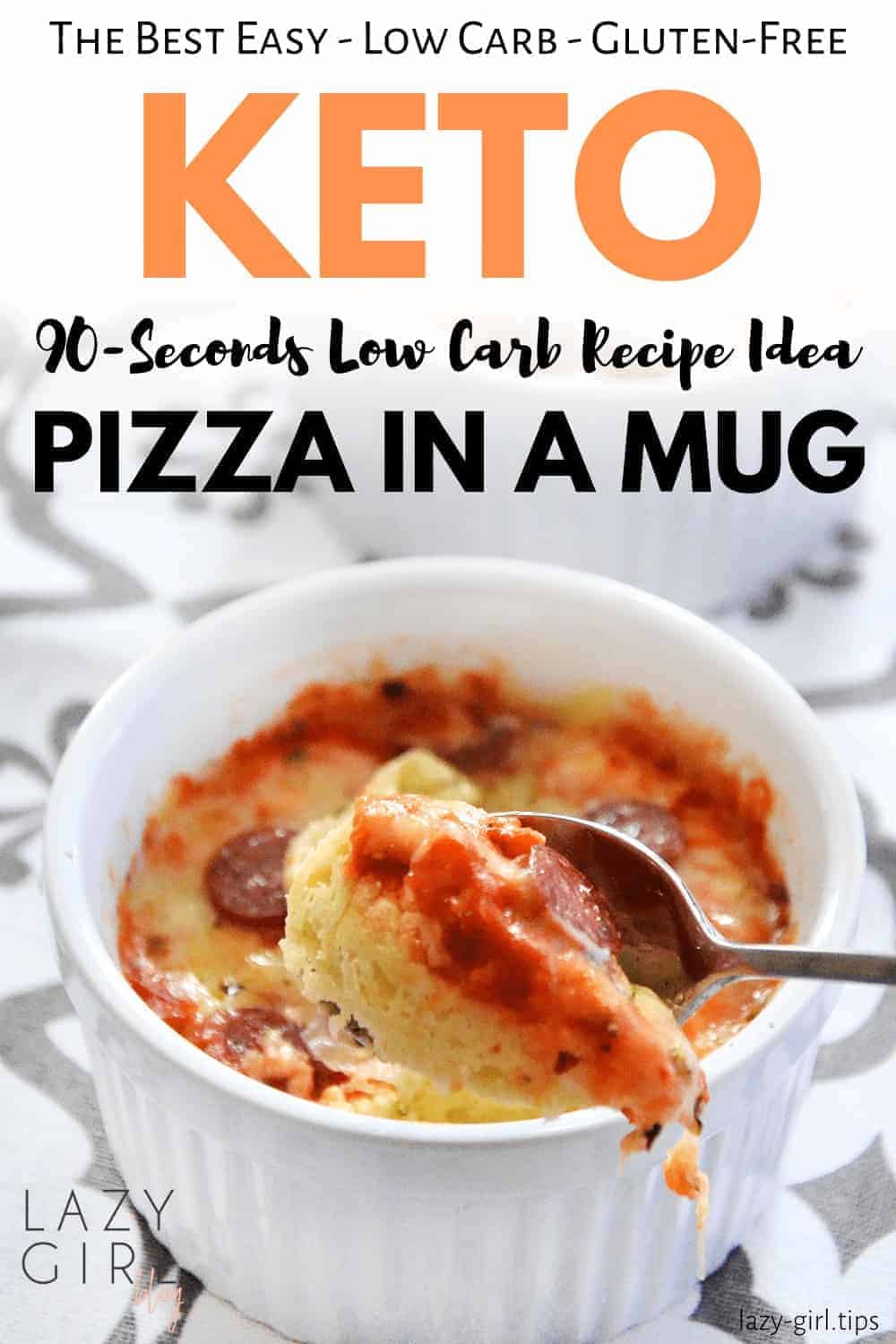 90-Seconds Keto Pizza In A Mug - Quick And Easy Low Carb Recipe Idea.