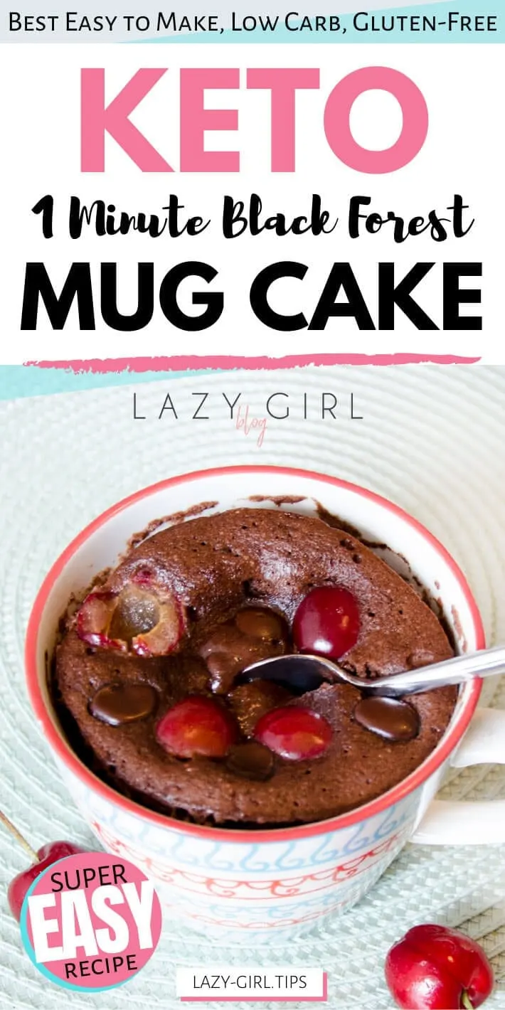 1 Minute Black Forest Keto Mug Cake