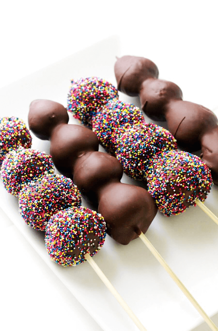 Chocolate Covered Strawberry Skewers