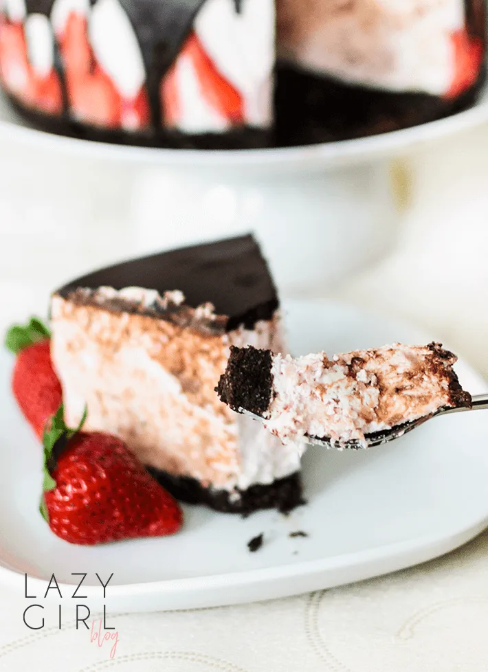 No Bake Low Carb Chocolate Covered Strawberry Cheesecake recipe details.