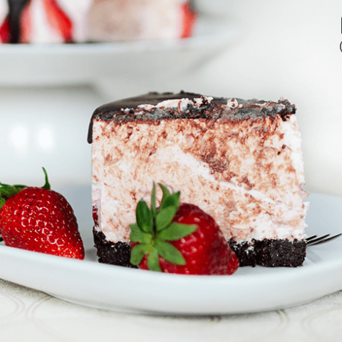 No Bake Low Carb Chocolate Covered Strawberry Cheesecake recipe.