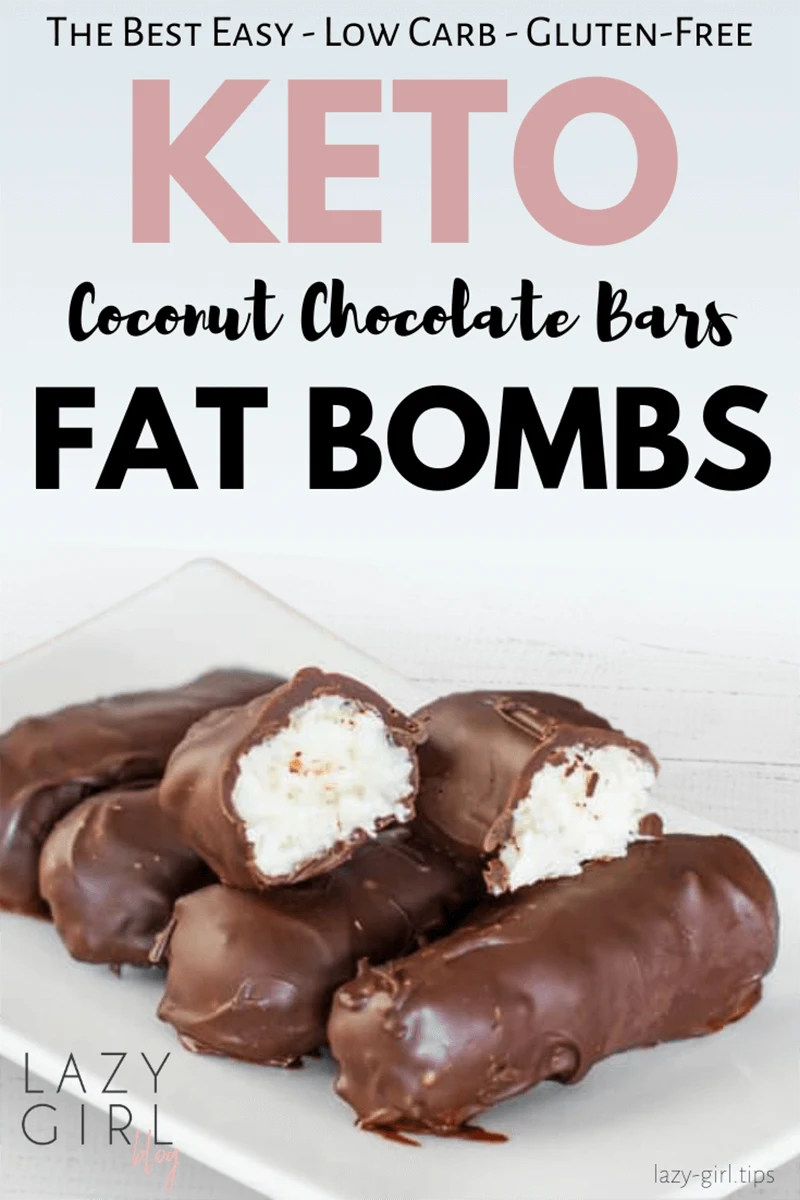 Easy Keto Fat Bombs - Coconut Chocolate Bars.
