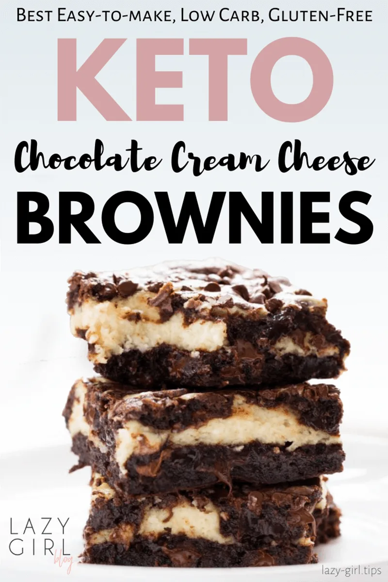 Easy Low Carb Keto Brownies - Best Chocolate Cream Cheese Brownies.