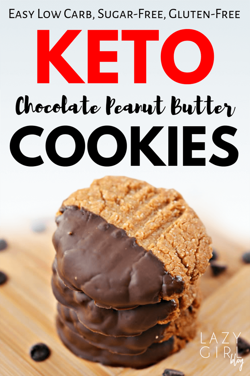 Keto Chocolate Dipped Peanut Butter Cookies.