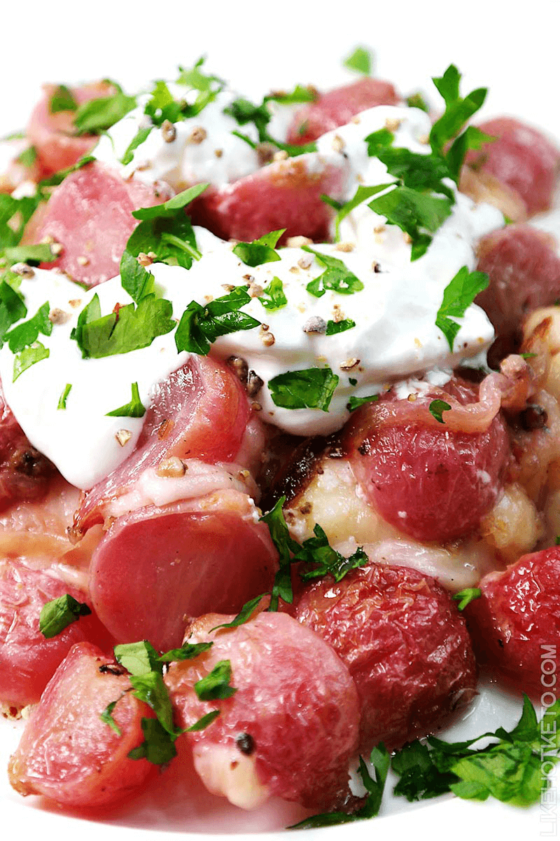 Loaded Roasted Radishes recipe.