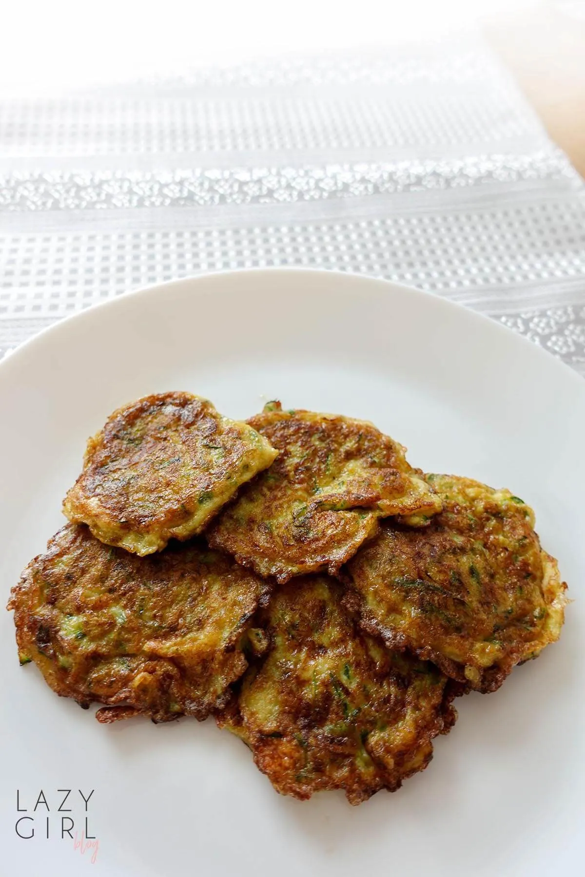 Healthy 2 ingredients Keto Zucchini Fritters Recipe.