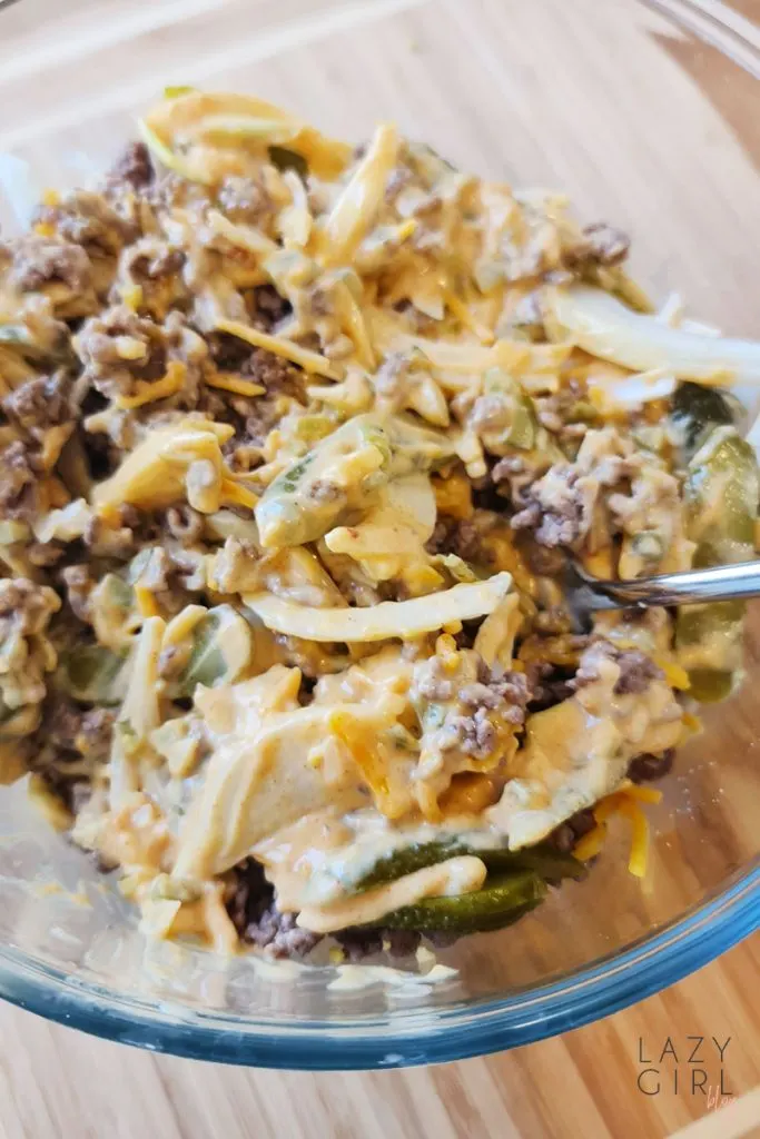 Keto Big Mac Salad with Dressing