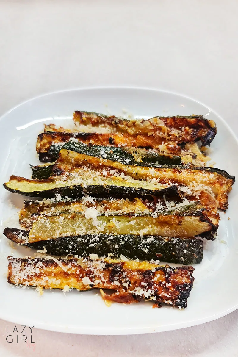 Easy Keto Air Fryer Zucchini Fries with Parmesan cheese
